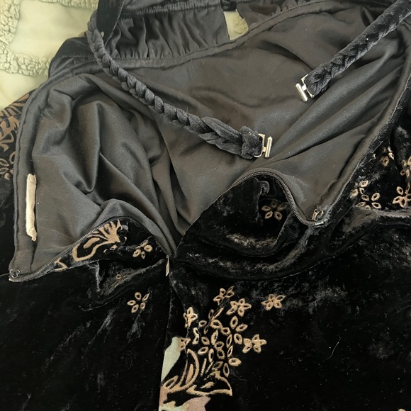 Black Velour Halter Maxi Dress, size S - Picture 6 of 6